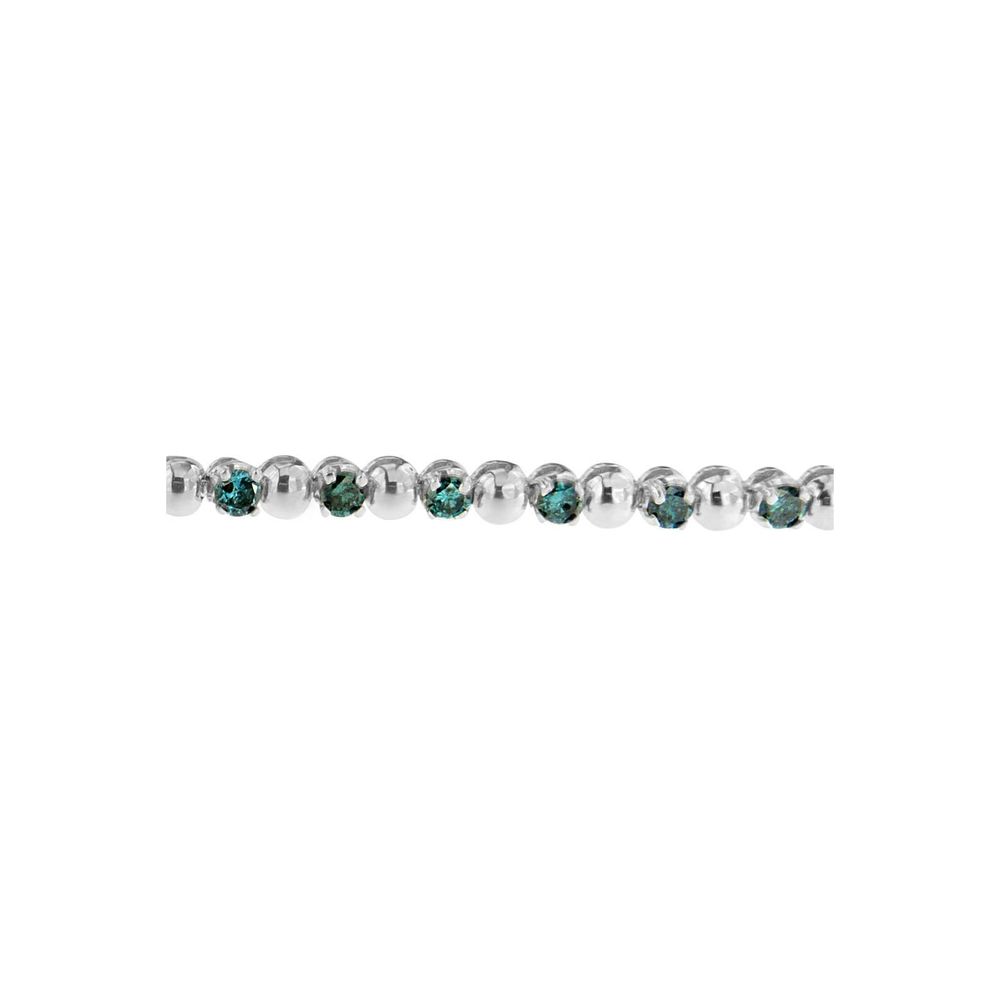 14K White Gold Round-Cut Blue Diamonds Bracelet (3.00 cttw, Blue Color, Clarity)